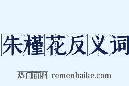 朱槿花反义词是什么意思的图片